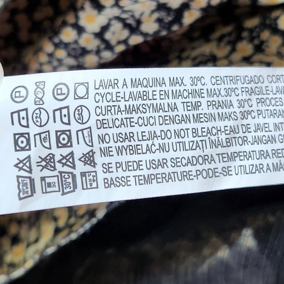 Zara Trafaluc Micro Floral Print Boho Open Shoulder Tunic Dress Size Small - Picture 10 of 10